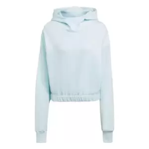 Image of adidas Studio Lounge Cropped Hoodie Womens - Blue