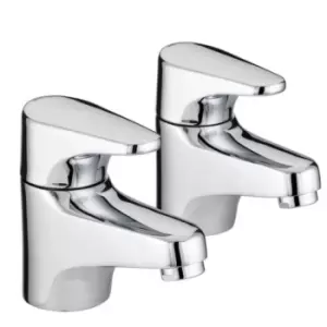 Image of Bristan Jute Bath Pillar Taps Chrome