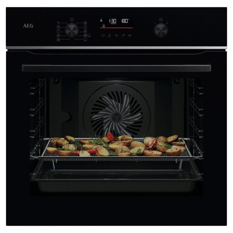 Image of AEG 6000 SenseCook TS6PB521AB Built In Electric Single Oven with Pyrolytic Cleaning - Black - A+ Rated