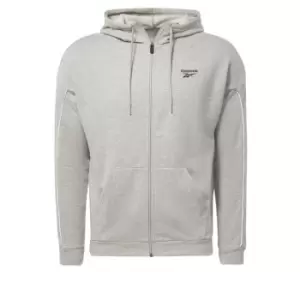 Image of Reebok Workout Ready Piping Zip-Up Sweatshirt Mens - Grey