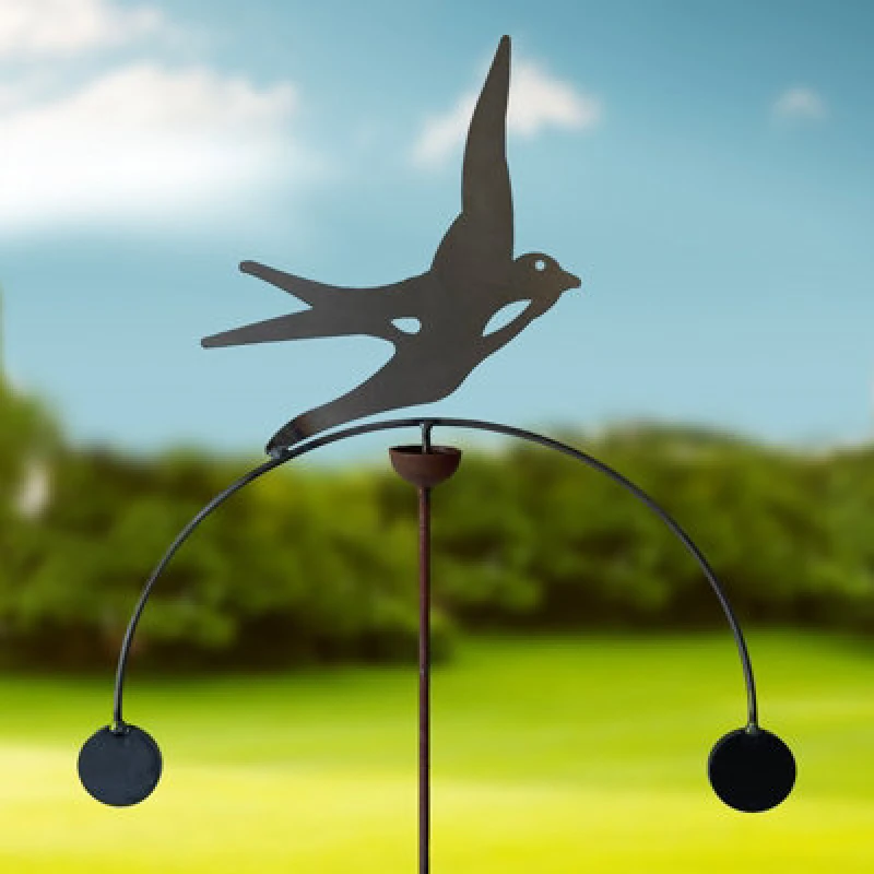 Image of Poppy Forge Swallow Wind Rocker Double Bare Metal/ready To Rust - Steel - W54 X H148.5 Cm