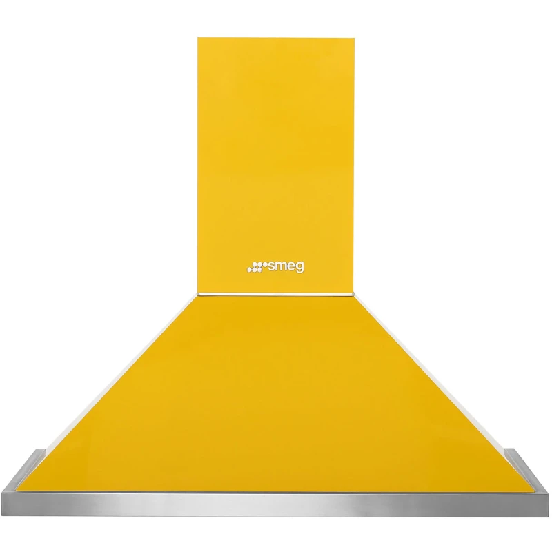 Image of Smeg Portofino KPF9YW 90cm Chimney Cooker Hood - Yellow, Yellow
