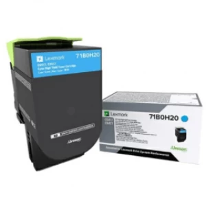 Image of Lexmark 71B0H20 Cyan Laser Toner Ink Cartridge