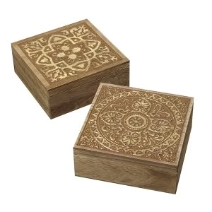 Image of Mosaic Patterned Boxes Set of 2 By Heaven Sends