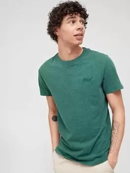 Image of Superdry Embroidered Logo T-Shirt - Green Size M Men