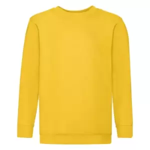Image of Fruit Of The Loom Childrens Unisex Set In Sleeve Sweatshirt (7-8) (Sunflower)