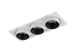 Image of Outsider Integrated LED Adjustable Triple Recessed Downlight, White, 3000K