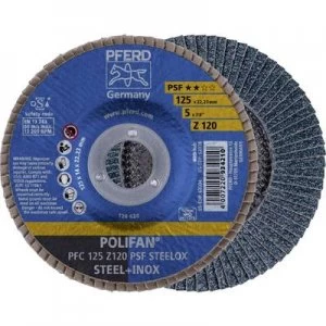 Image of PFERD 67769125 HORSE POLIFAN-FANS Universal-Line PSF 125mm Zirconcorundum Z Grain size 120 For steel/stainless steel Diameter 125mm 10 pc(s)