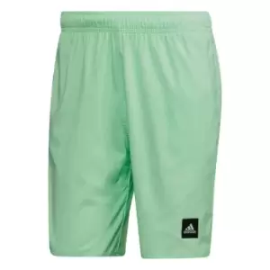 Image of adidas Classic-Length Solid Swim Shorts Mens - Beam Green