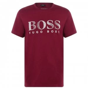 Image of Hugo Boss Crew Neck Large Logo T-Shirt Red Size L Men