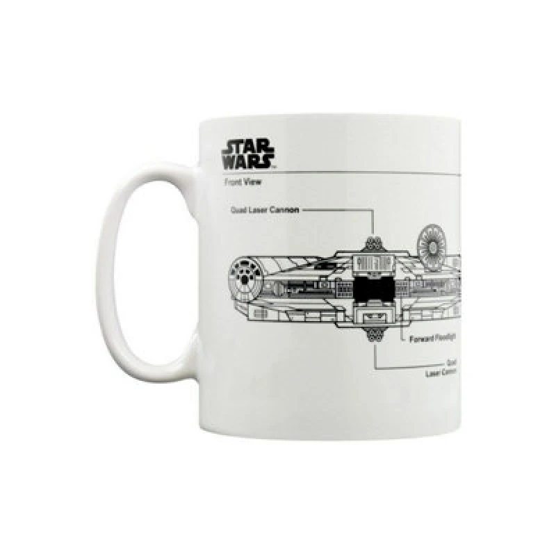 Image of Star Wars Millennium Falcon Sketch Mug White unisex