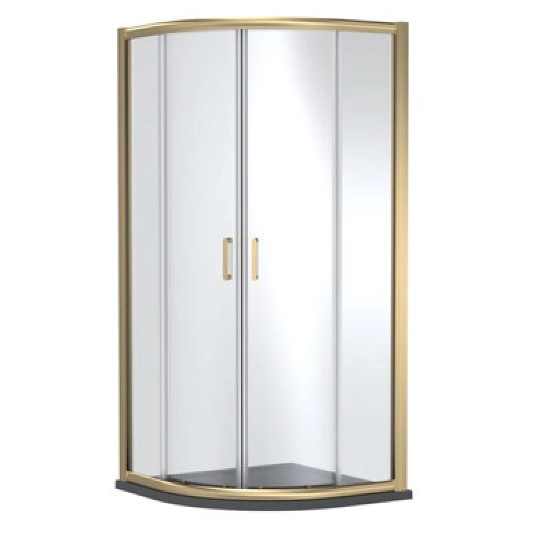 Image of Balterley Quadrant Shower Enclosure with Tray 900 x 900mm Brushed Brass/Grey in Metallics Metallics Unisex