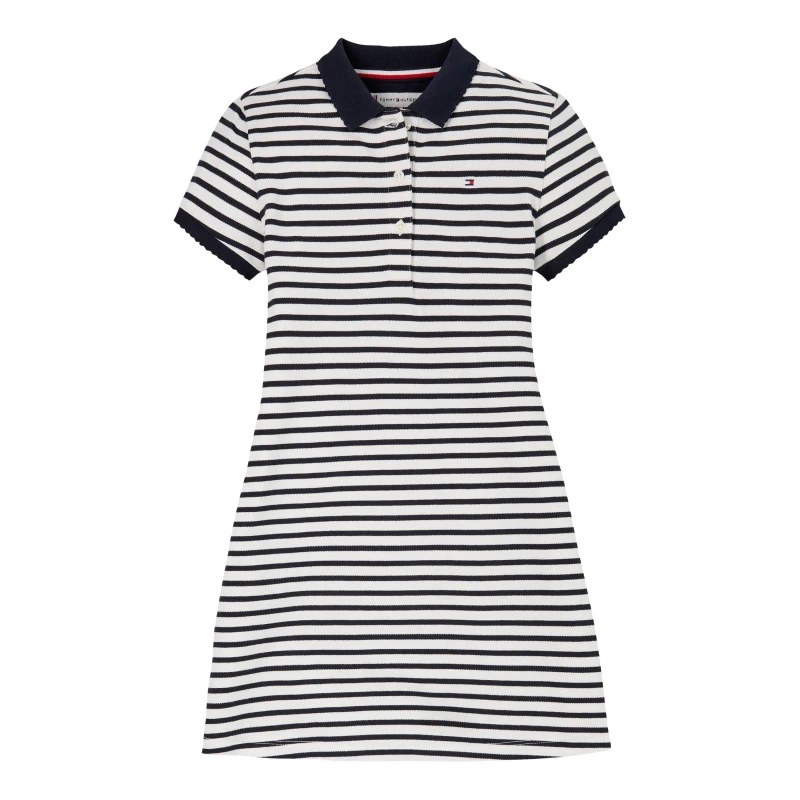 Image of Tommy Hilfiger Kids Essential Polo Dress Navy Stripe 0A4 female 14Y
