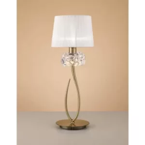 Image of Table lamp Loewe 1 Bulb E27 Big, antique brass with white shade