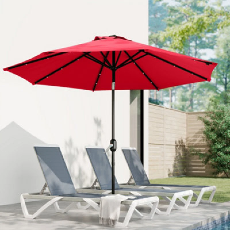 Image of Outsunny UPF 50+ Replacement Parasol Canopy Parasol Cover Replacement - Red TJ Hughes 5063603653207