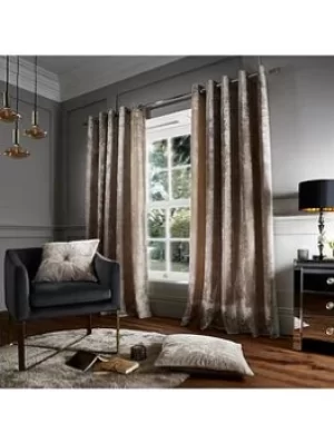 Image of Catherine Lansfield Crushed Velvet Eyelet Lined Curtains