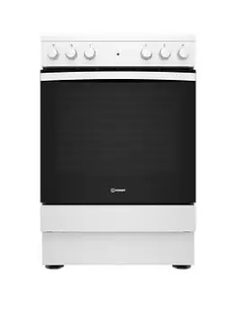 Image of Indesit Is67V5Khwuk 60Cm, Single Electric Cooker With Ceramic Hob - White