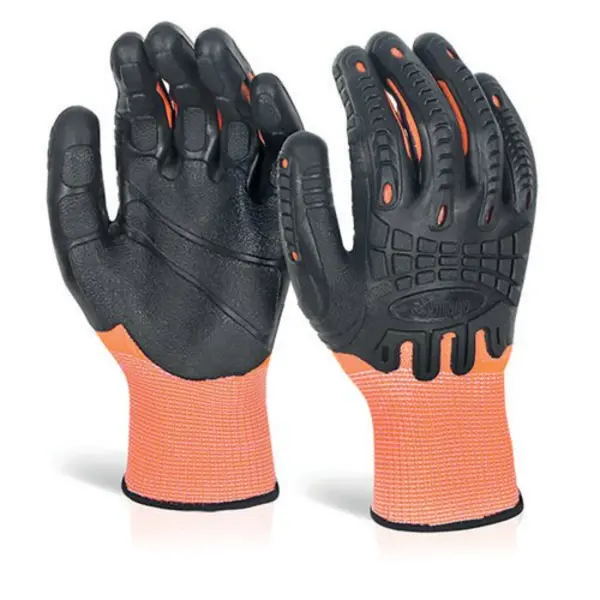 Image of Glovezilla Beeswift Cut Resistant Fully Coated Impact Gloves 1 Pair Orange M GZ61ORM