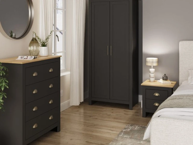 Image of GFW Lancaster Black 3 Piece Bedroom Furniture Package