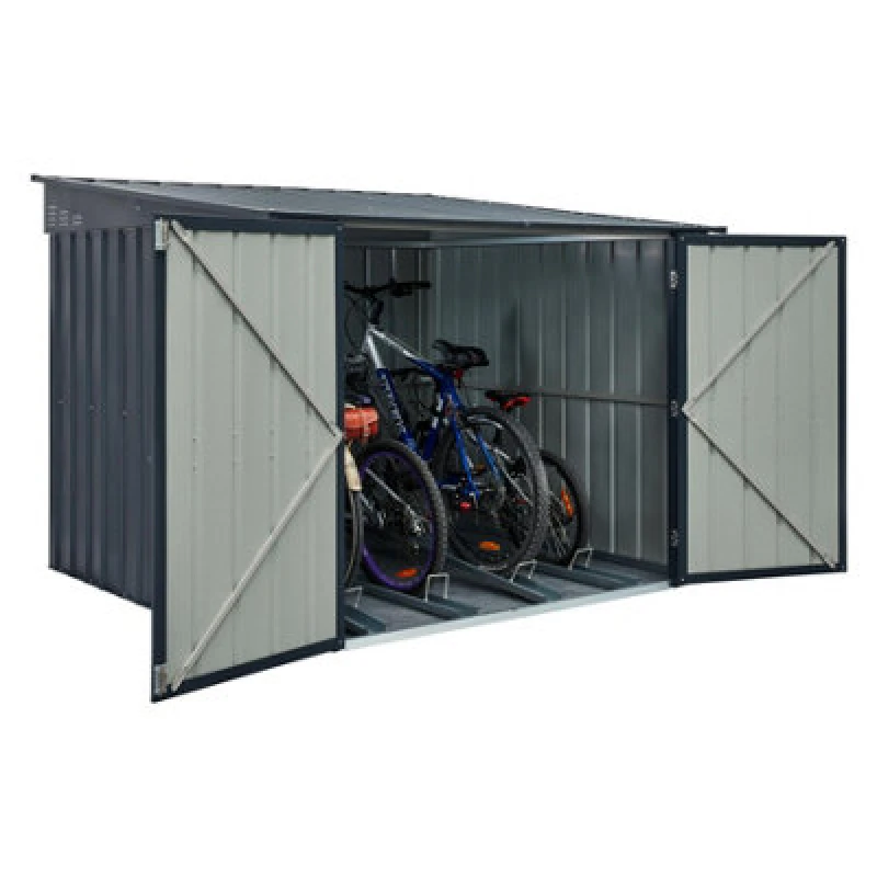 Image of Waltons Globel 6 X 6 Metal Garden Bike Storage Locker - Grey