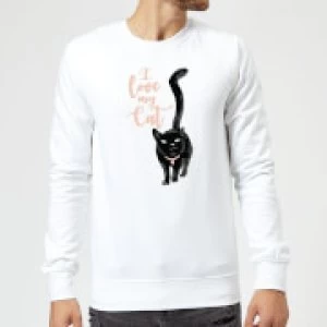 Image of Candlelight I Love My Cat Black Cat Sweatshirt - White - 5XL