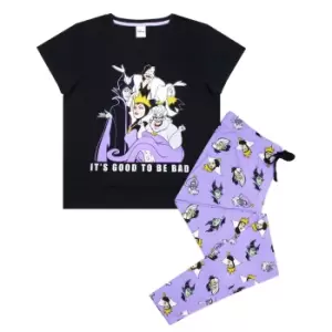 Image of Disney Womens/Ladies Its Good To Be Bad Villains Pyjama Set (M) (Black/Lilac)