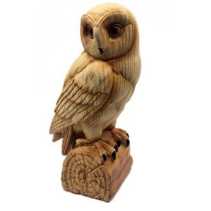 Image of Naturecraft Wood Effect Resin Figurine - Owl on Log