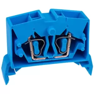 Image of WAGO 264-734 4 Conductor 24A Miniature Through Terminal Block Blue