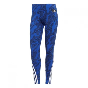 Image of adidas Sportswear Future Icons Animal-Print Leggin - Bold Blue / Legend Ink / White