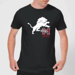 Image of East Mississippi Community College Lion and Logo Mens T-Shirt - Black - S