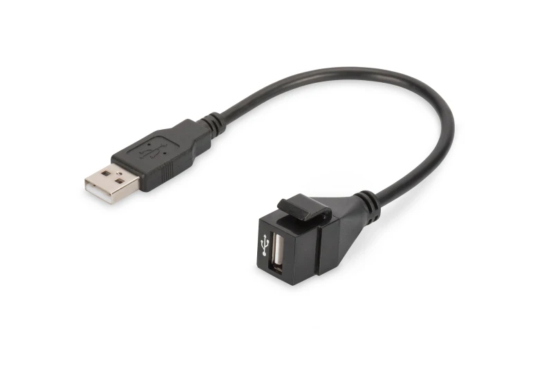 Image of Digitus USB 2.0 Keystone Module with 16cm cable (Female/Male)