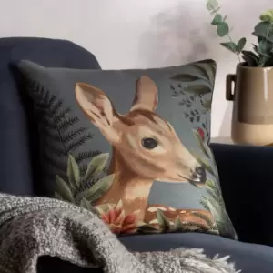 Image of Forest Fawn Cushion Grey / 43 x 43cm / Polyester Filled