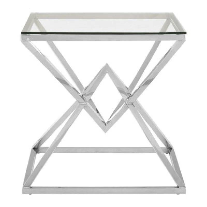 Image of Orsina Allure Square Silver Finish End Table