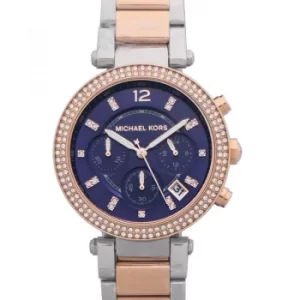 Image of Parker Chronograph Blue Dial Two-tone Ladies Watch