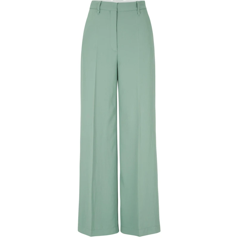 Image of Boss Womens Tikela Straight Trousers Open Green female 4 (XXS)