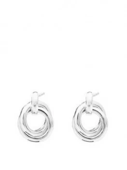 Image of Simply Silver Sterling Silver Double Open Stud Drop Earrings