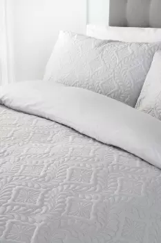 Image of 'Gianna' Microfibre Pinsonic 3D Damask Design Duvet Cover Set