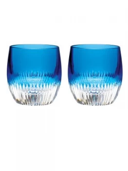 Image of Waterford Mixology argon blue tumbler glasses set of 2 Blue