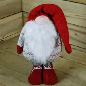 Image of 70cm Christmas Knitted Standing Gonk - With Beard, Red Shoes, Hat And Gloves