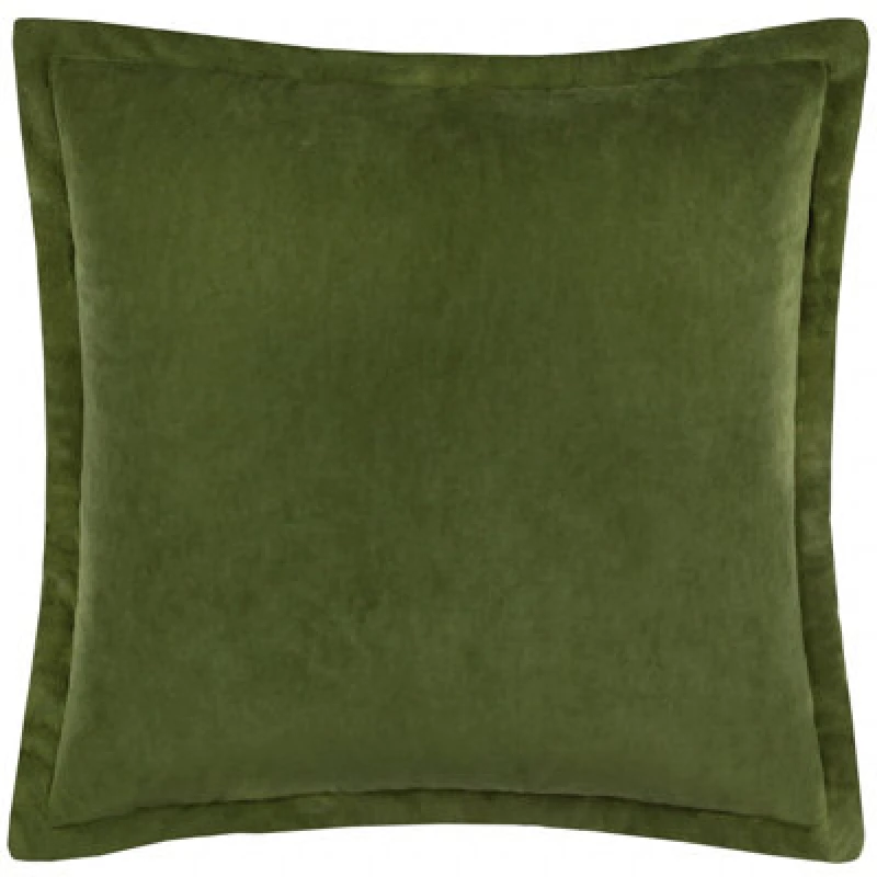 Image of Yard Merton Velvet Cushion in Dark Olive Size: 55cm x 55cm Dark Olive Unisex 55cm x 55 cm