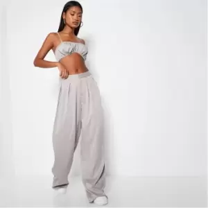 Image of I Saw It First Pinstripe Pleated Wide Leg Trouser - Brown