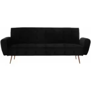 Image of Premier Housewares - Sofa Bed 3 Seat Sofa Sofa Bed Double Adult Futon Fabric Sofa Bed Fabric Black Velvet Sofa for Bedroom Sofa Beds w209 x d83 x h83