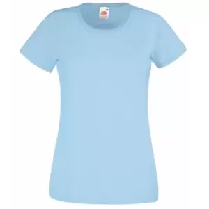 Image of Fruit Of The Loom Ladies/Womens Lady-Fit Valueweight Short Sleeve T-Shirt (Pack Of 5) (L) (Sky Blue)