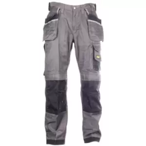 Image of Snickers DuraTwill Trousers With Holster Pockets (Grey/Black) 35'' L 36'' W - Grey/Black