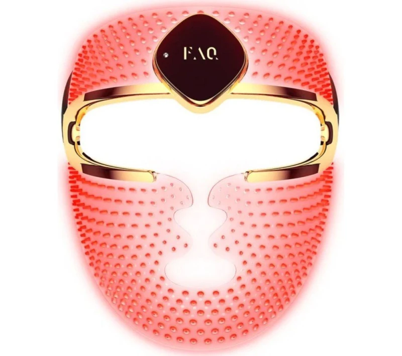 Image of FOREO FAQ 202 Silicone LED Light Mask, Black,Gold 7640260120174