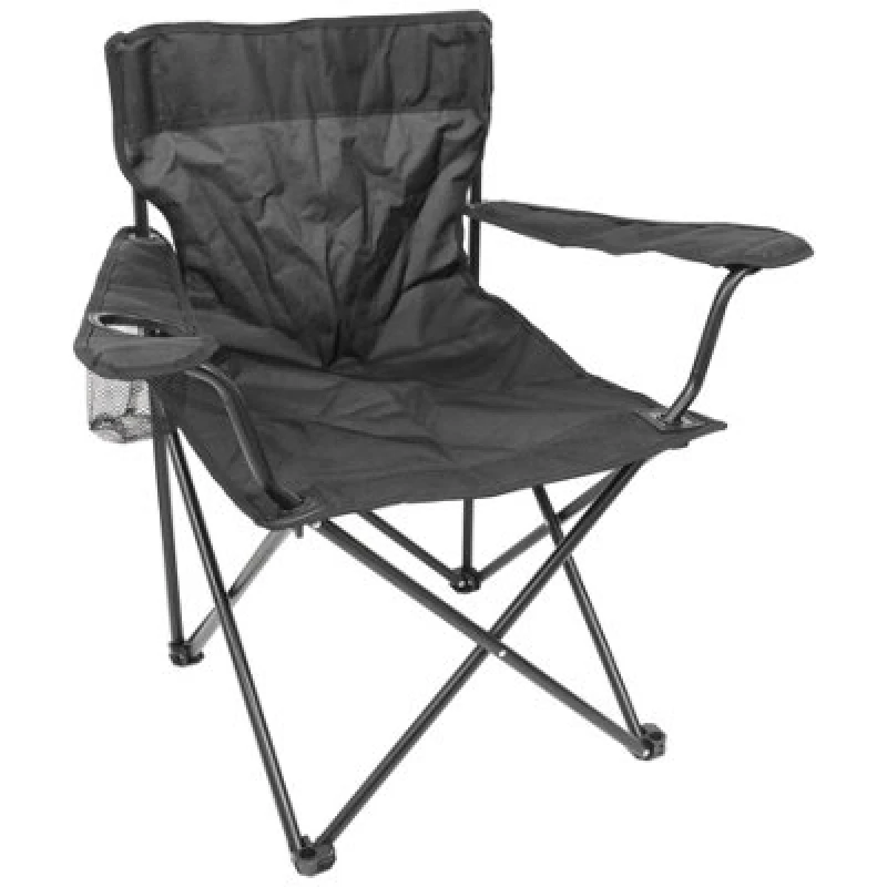 Image of Harbour Housewares Folding Canvas Camping Chair - Matt Black/black