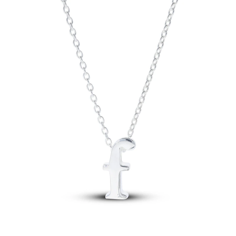Image of Be You Sterling Silver lowercase Initial Necklace Silver female F