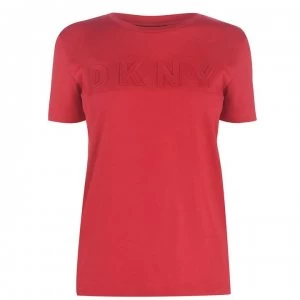 Image of DKNY Embossed T-Shirt - ENGINE RED