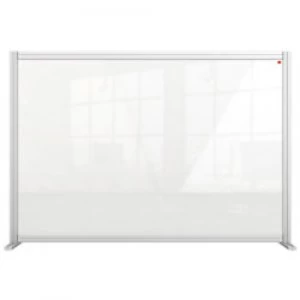 Image of Nobo Premium Plus Protection Desk Sneeze Guard Plexiglass Acrylic Transparent 1000 x 1400 x 400 mm
