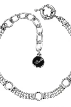 Image of Ladies Karl Lagerfeld Silver Plated Ball Chain Charm Bracelet 5378147